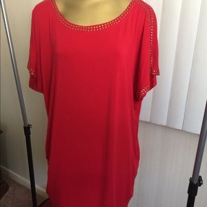 SOLD!!!     Premise Studio Red Grommeted Shirt In Size 2X